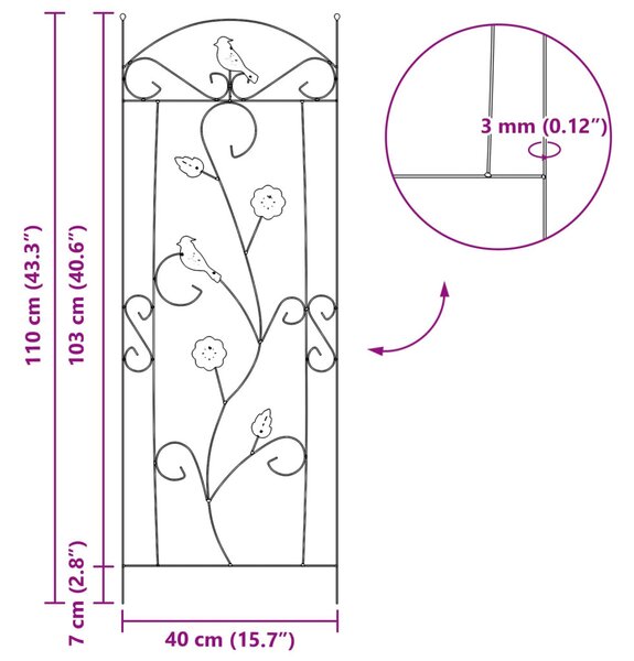 Kerti Kerítés 3 pcs Zöld 110 x 40 cm Acél