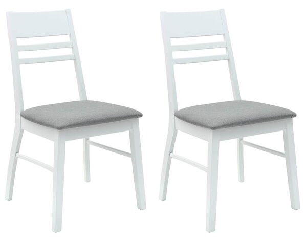 Étkező Székek 2 pcs Fehér 43 x 54 x 89 cm Tömör Gumi Fa