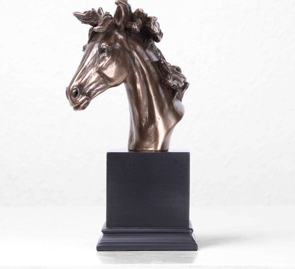 Ló Fej Szobor (Hidegen öntött bronz) beltéri állat szobor