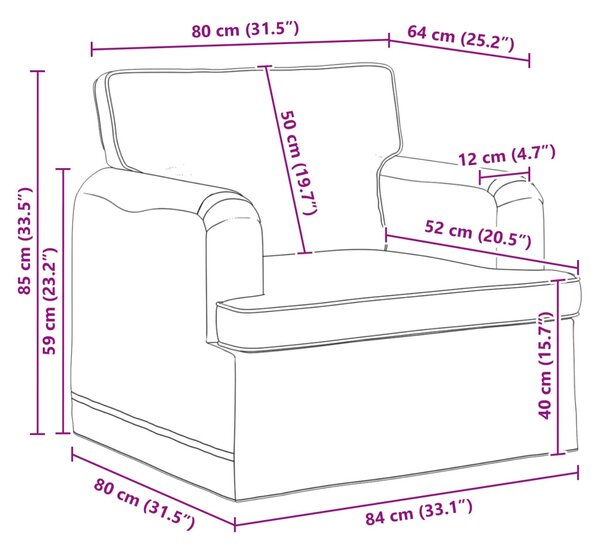 VidaXL Kanapé Krém 84 x 80 x 85 cm szövet