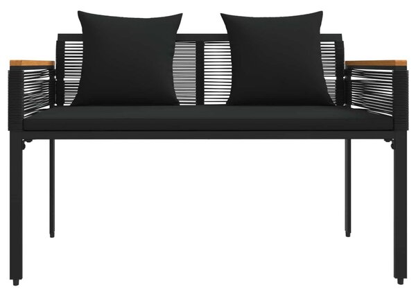 Kerti pad párnával Fekete 117 x 54 x 74.5 cm polirattan