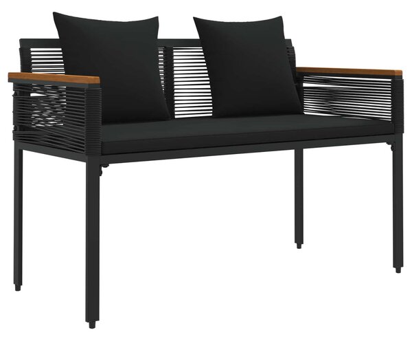 Kerti pad párnával Fekete 117 x 54 x 74.5 cm polirattan