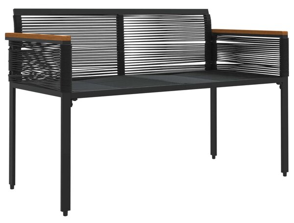 Kerti pad párnával Fekete 117 x 54 x 74.5 cm polirattan