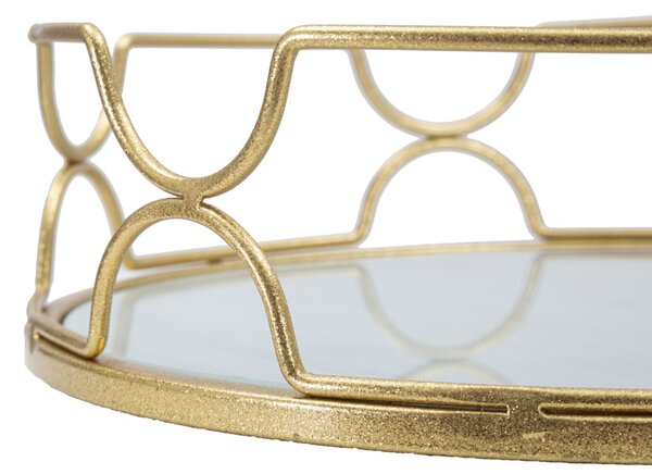 Aranyszínűszínű Üveg Tálca (Modern Dekor) Mauro Ferretti glam modern