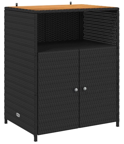 Cabinet Fekete 70 x 50 x 87 cm Poliészter és Roly Rattan