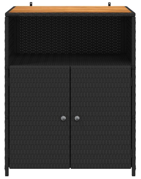 Cabinet Fekete 70 x 50 x 87 cm Poliészter és Roly Rattan