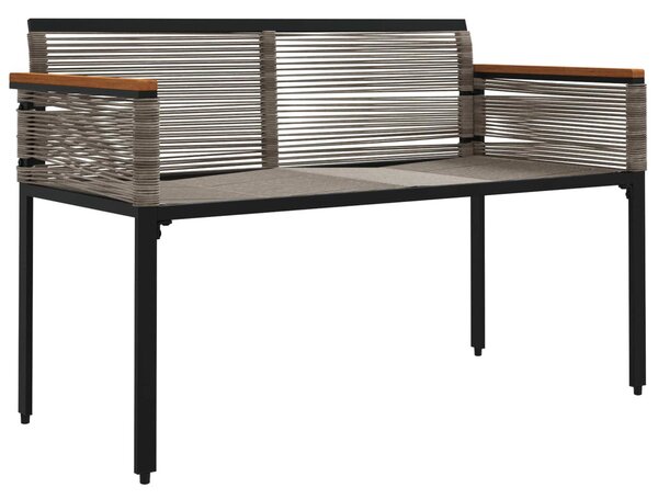 Kerti pad Szürke és sötétkék 117 x 54 x 74.5 cm polirattan