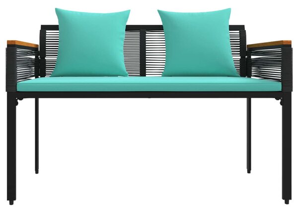 Kerti pad Fekete és Türkiz 117 x 54 x 74.5 cm polirattan