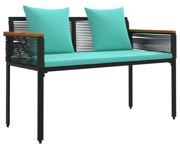 Kerti pad Fekete és Türkiz 117 x 54 x 74.5 cm polirattan