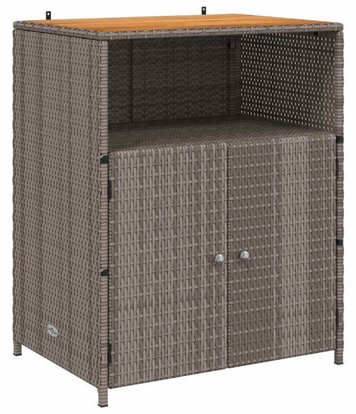 Cabinet Szürke 70 x 50 x 87 cm Poliészter és Roly Rattan