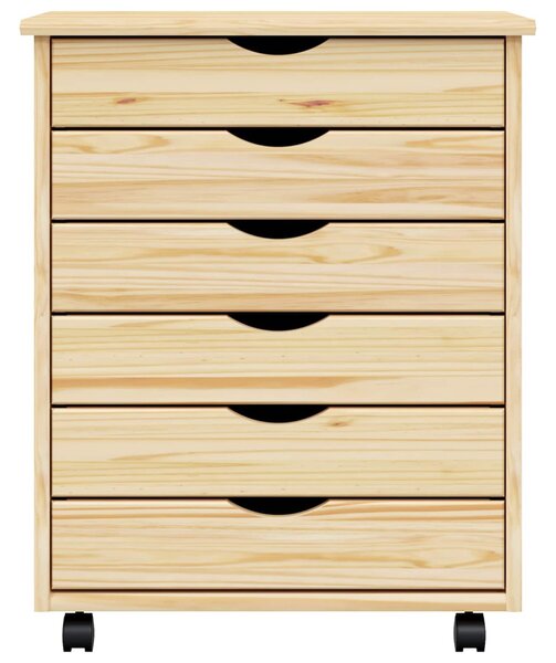 Görgős szekrény fiókokkal MOSS Tiszta lakk 53 x 39 x 65,5 cm