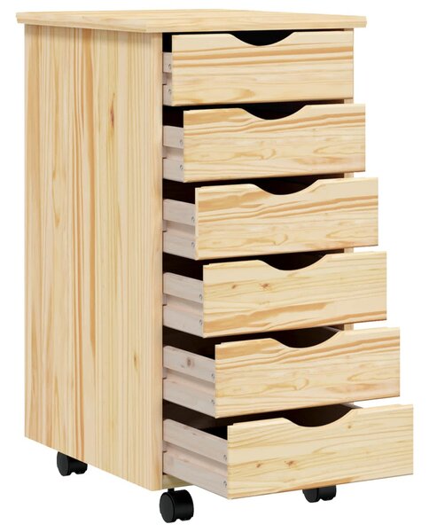 Görgős szekrény fiókokkal MOSS Tiszta lakk 34 x 39 x 65,5 cm