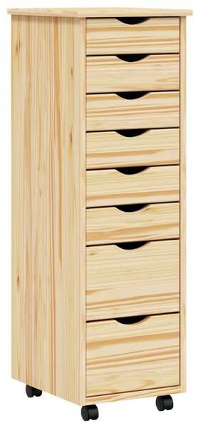 Görgős szekrény fiókokkal MOSS Tiszta lakk 34 x 39 x 103 cm