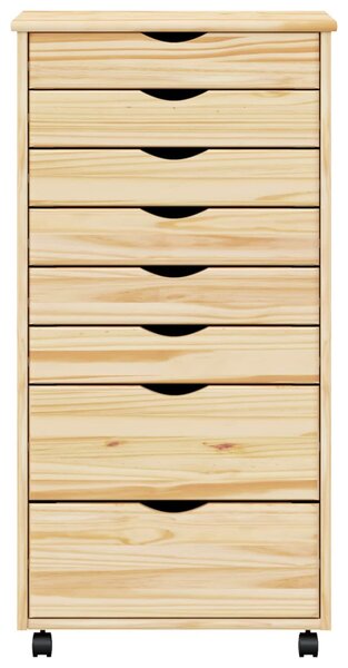 Görgős szekrény fiókokkal MOSS Tiszta lakk 53 x 39 x 103 cm