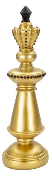 Aranyszínű & Fekete Király Sakkbábú (Modern Szobor)