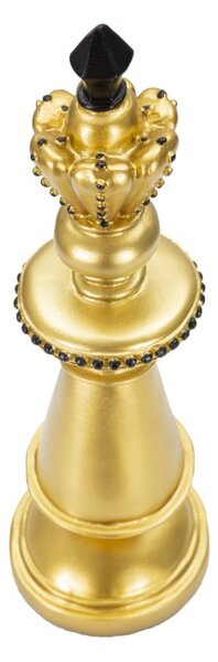 Aranyszínű & Fekete Király Sakkbábú (Modern Szobor)