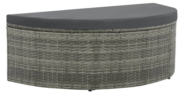 VidaXL szürke 2 személyes polyrattan kerti kanapé párnákkal/ernyővel