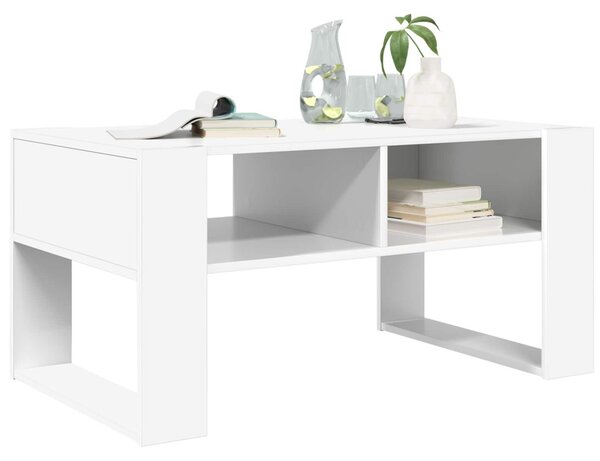 Dohányzóasztal tárolóval Fehér 92 x 53 x 45 cm Faanyag