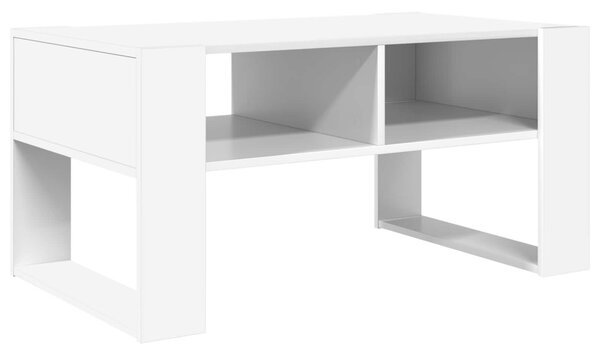 Dohányzóasztal tárolóval Fehér 92 x 53 x 45 cm Faanyag