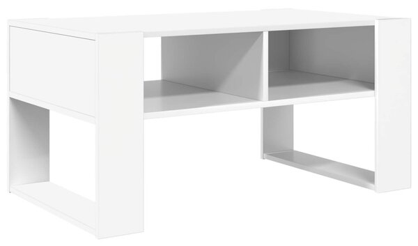 Dohányzóasztal tárolóval Fehér 92 x 53 x 45 cm Faanyag
