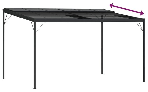 VidaXL antracitszürke alumínium és acél pavilon tetővel 4 x 3 x 2,5 m