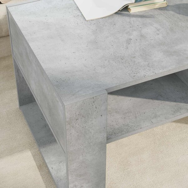 Dohányzóasztal tárolóval Beton Szürke 92 x 53 x 45 cm Faanyag