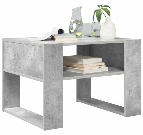 Dohányzóasztal tárolóval Beton Szürke 66 x 53 x 45 cm Faanyag