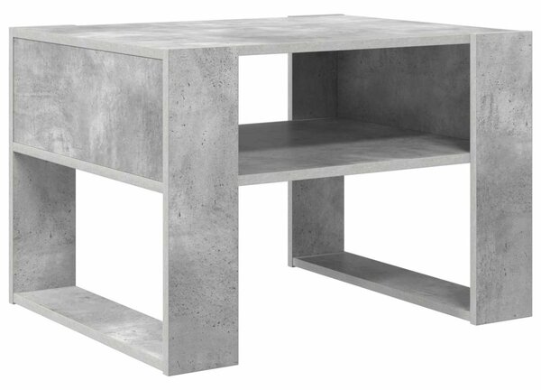 Dohányzóasztal tárolóval Beton Szürke 66 x 53 x 45 cm Faanyag
