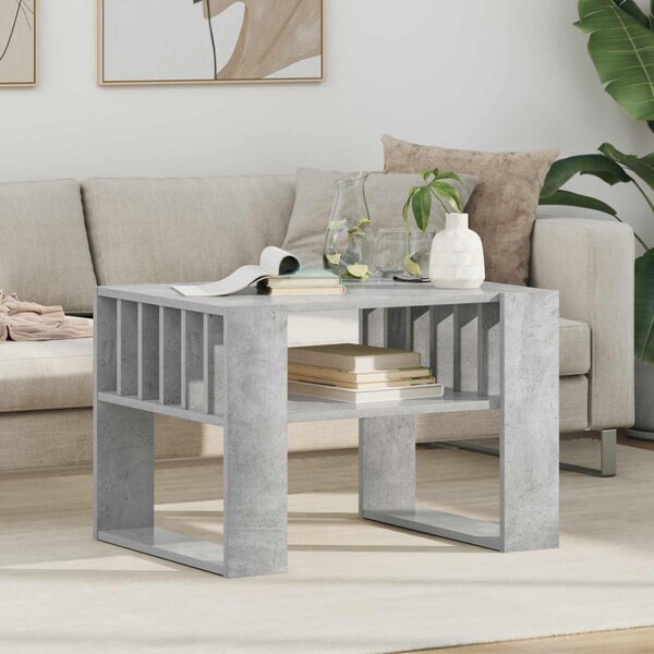 Dohányzóasztal Beton Szürke 66 x 49,5 x 45 cm Faanyag