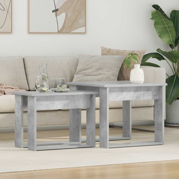 Kávasztal Szett 2 pcs Beton Szürke Faanyag