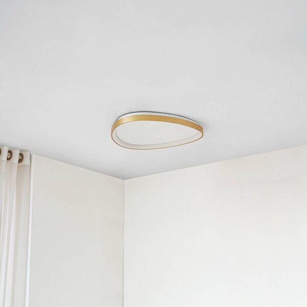 Lucande LED mennyezeti világítás Asken, 61 cm, arany, CCT, dimmelhető, dimmelhető, Sárgaréz / arany, Nappali / Étkező, Alumínium, Modern