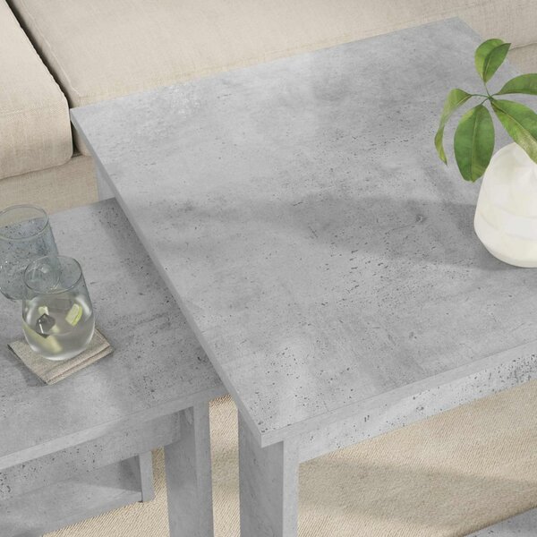 Kávasztal Szett 2 pcs Beton Szürke Faanyag