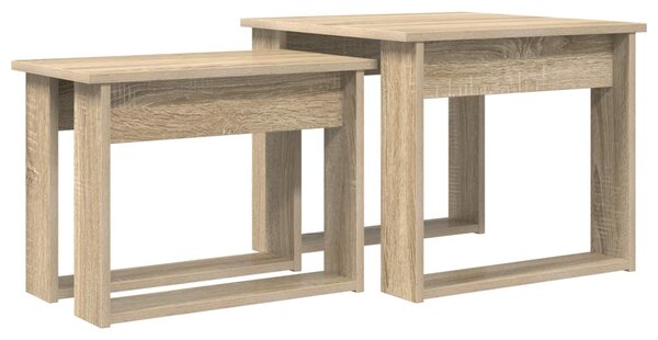 Kávasztal Szett 2 pcs Sonoma tölgy Faanyag