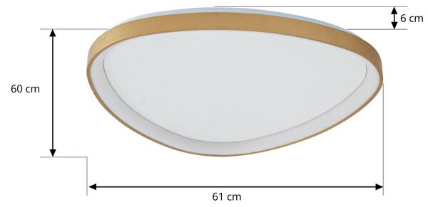 Lucande LED mennyezeti világítás Asken, 61 cm, arany, CCT, dimmelhető, dimmelhető, Sárgaréz / arany, Nappali / Étkező, Alumínium, Modern