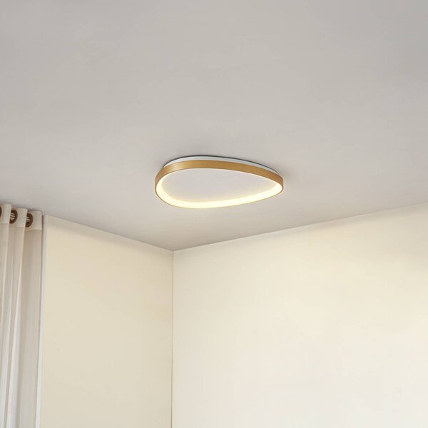 Lucande LED mennyezeti világítás Asken, 61 cm, arany, CCT, dimmelhető, dimmelhető, Sárgaréz / arany, Nappali / Étkező, Alumínium, Modern