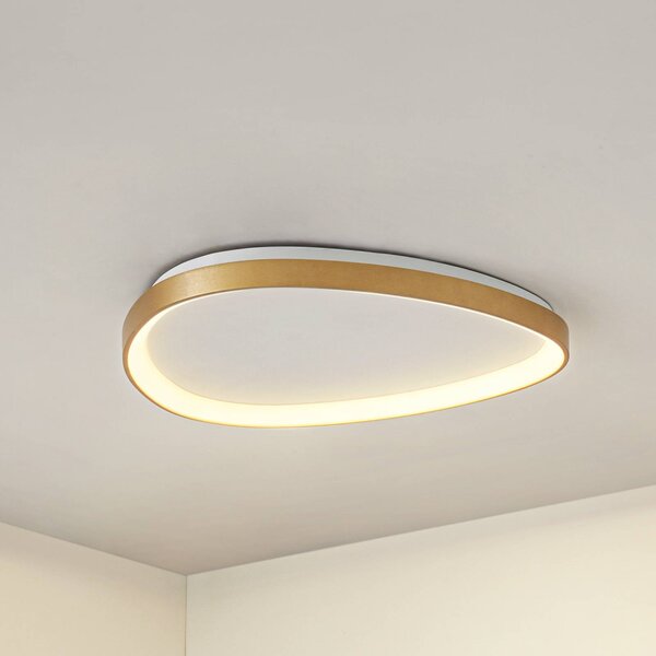 Lucande LED mennyezeti világítás Asken, 61 cm, arany, CCT, dimmelhető, dimmelhető, Sárgaréz / arany, Nappali / Étkező, Alumínium, Modern