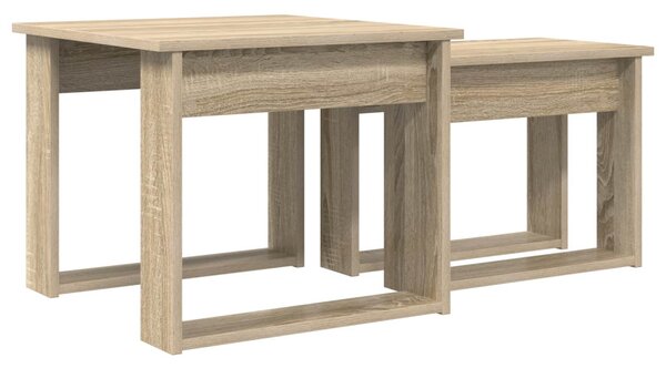 Kávasztal Szett 2 pcs Sonoma tölgy Faanyag