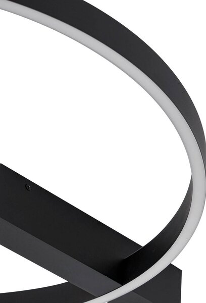 Lucande LED mennyezeti lámpa Isalin, 60 cm, fekete, CCT, dimmelhető, dimmelhető, Fekete, Nappali / Étkező, Alumínium, Modern