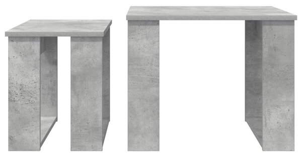 Kávasztal Szett 2 pcs Beton Szürke Faanyag