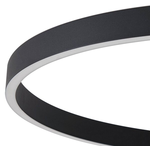 Lucande LED mennyezeti lámpa Isalin, 60 cm, fekete, CCT, dimmelhető, dimmelhető, Fekete, Nappali / Étkező, Alumínium, Modern