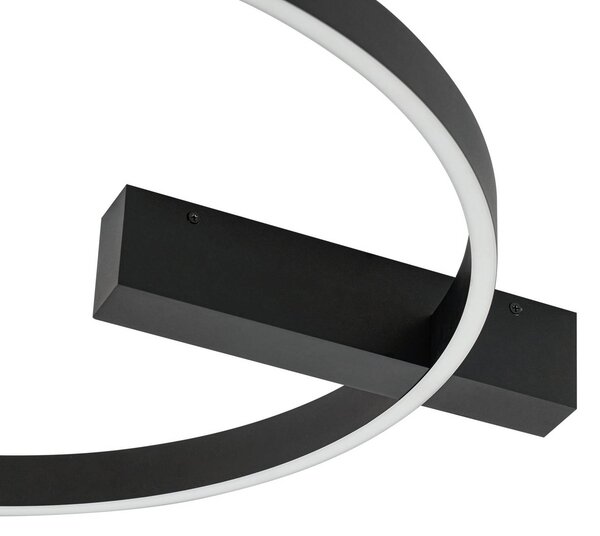 Lucande LED mennyezeti lámpa Isalin, 60 cm, fekete, CCT, dimmelhető, dimmelhető, Fekete, Nappali / Étkező, Alumínium, Modern