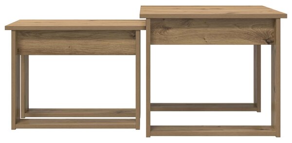 Kávasztal Szett 2 pcs Artisan tölgy Faanyag