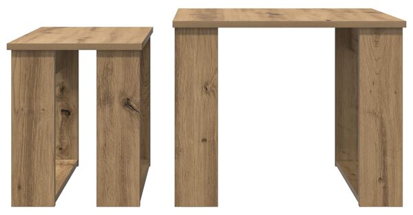 Kávasztal Szett 2 pcs Artisan tölgy Faanyag