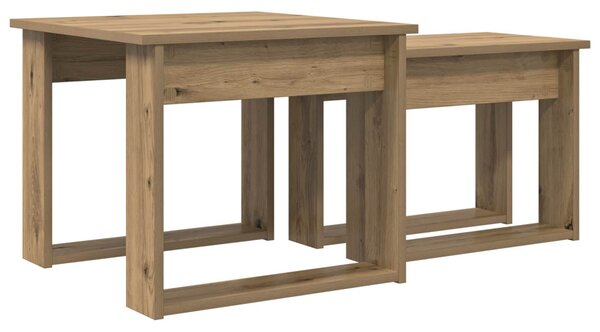 Kávasztal Szett 2 pcs Artisan tölgy Faanyag