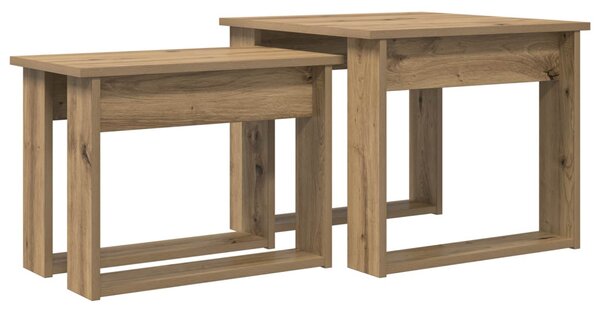 Kávasztal Szett 2 pcs Artisan tölgy Faanyag