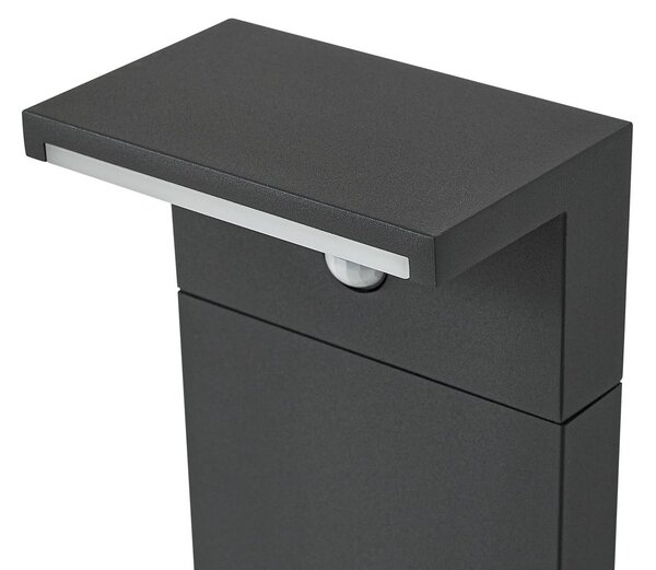 Arcchio Iberion LED ösvény világítás, 90 cm, antracit, érzékelővel, Fekete, Alumínium, Modern