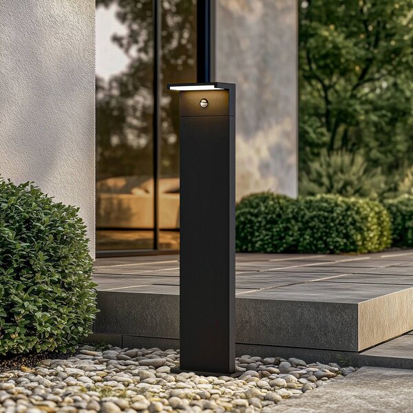 Arcchio Iberion LED ösvény világítás, 90 cm, antracit, érzékelővel, Fekete, Alumínium, Modern