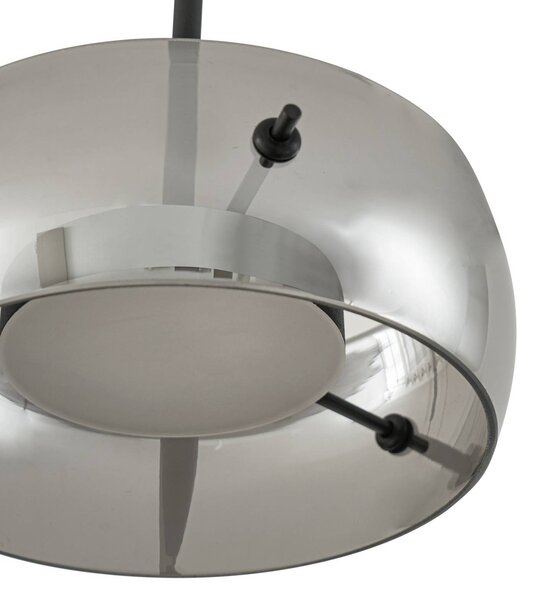 Lucande LED lógó világítás Martis, fekete, 3 izzós, fokozatos dimmelhető, dimmelhető, Fekete, Nappali / Étkező, Üveg, Modern