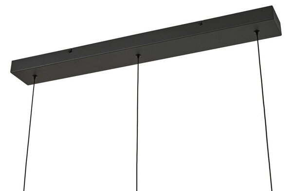 Lucande LED lógó világítás Martis, fekete, 3 izzós, fokozatos dimmelhető, dimmelhető, Fekete, Nappali / Étkező, Üveg, Modern