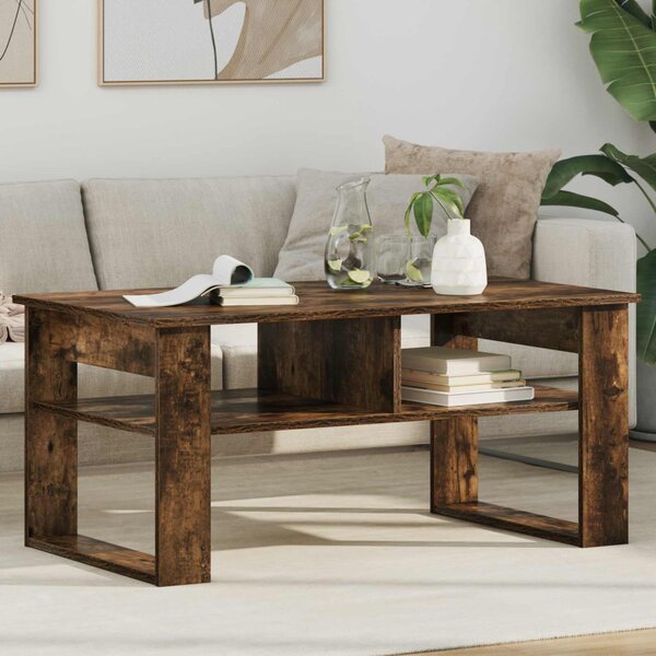 Dohányzóasztal tárolóval Füstölt tölgy 96 x 54 x 44 cm Faanyag